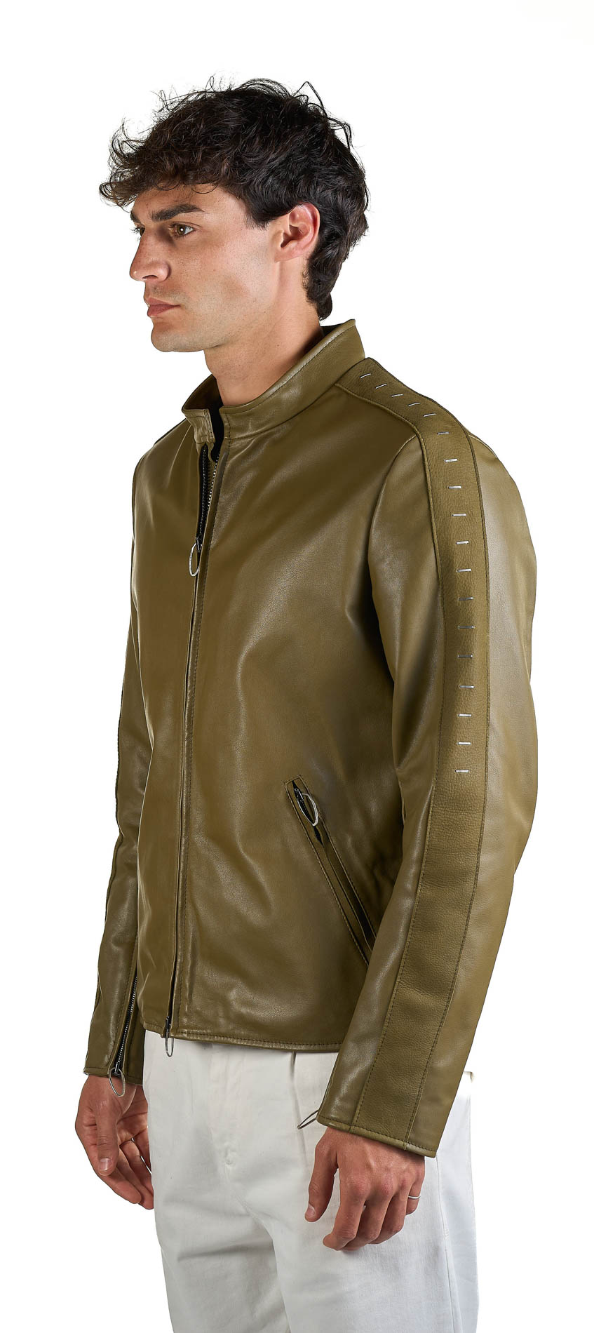 DANIELE BASTA LEATHER AND SILVER JACKET